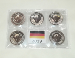 5 x 10 Euro Deutschland 2019 In der Luft  A,D,F,G,J im Blister