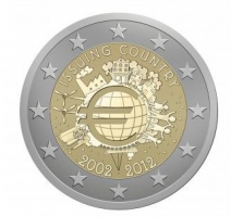 2 Euro Belgien - 2012 10 Jahre Euro