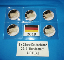 5 x 2Euro DEUTSCHLAND - 2019 im Blister