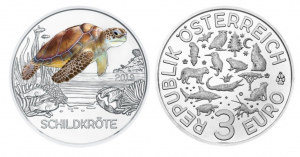 3Euro Österreich 2019 Schildkröte Hgh