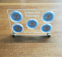 Acryl - Aufsteller für 5x10Euro BRD 2021 - Auf dem Wasser