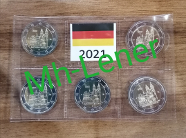 5 x 2Euro DEUTSCHLAND - 2021 im Blister