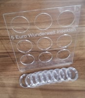 Acryl - Aufsteller für 9 x 5Euro Wunderwelt Insekten