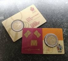 2 Euro Kursmünze San Marino - 2022 in Coincard - Fahnenwerfer-Musiker
