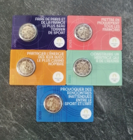 5 x 2Euro FRANKREICH - 2022 Olympia 2024 CC