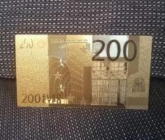 200 Euro Schein  24K vergoldet