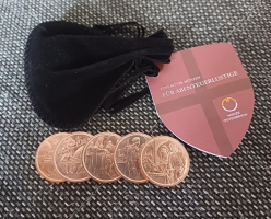 5 x 10 Euro Kupfer Österreich Rittermünzen im Geldbeutel