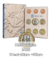 KMS - VATIKAN 2026 mit 5Euro im off. Folder mit neuem Münzdesign