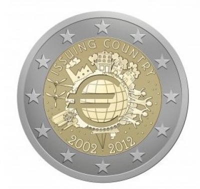 2 Euro Portugal - 2012 10 Jahre Euro