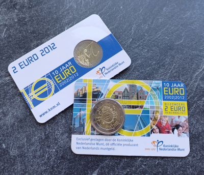2 Euro Niederlande - 2012 10 Jahre Euro - in Coincard