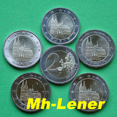 5 x 2 Euro DEUTSCHLAND 2011 A-J