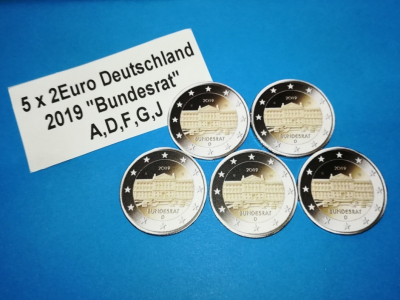 5 x 2Euro DEUTSCHLAND - 2019