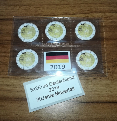 5 x 2Euro DEUTSCHLAND - 2019 im Blister