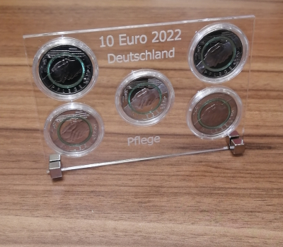 Acryl - Aufsteller für 5x10Euro BRD 2022 - Pflege