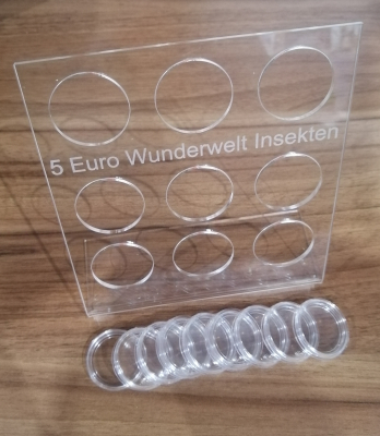 Acryl - Aufsteller für 9 x 5Euro Wunderwelt Insekten