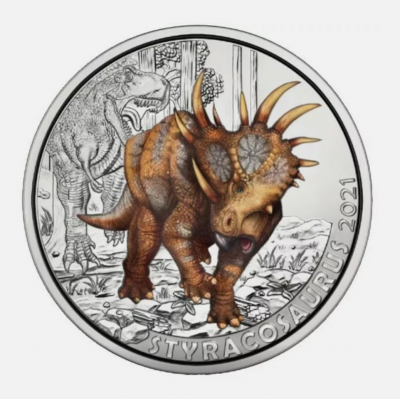 3Euro Österreich 2021 Styracosaurus Hgh