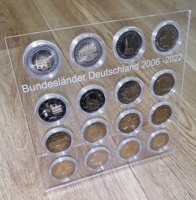 Acryl - Aufsteller für 16 x 2Euro Deutschland - Bundesländer