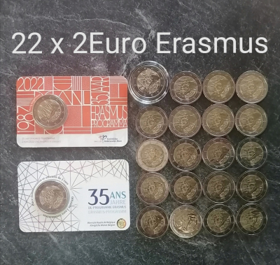 22 x 2Euro 2022 - Erasmus SET - ohne Malta