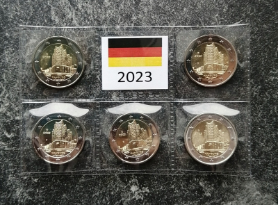 5 x 2Euro DEUTSCHLAND - 2023 im Blister Elbphilharmonie