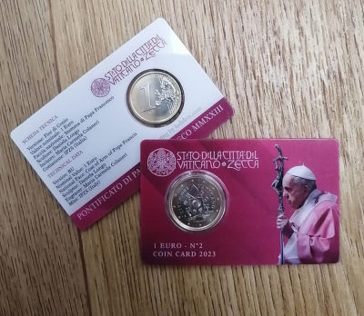 1Euro VATIKAN - 2023 in off. Coincard