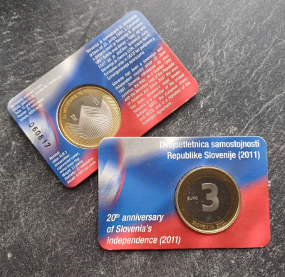 3 Euro SLOWENIEN - 2011 in off. Coincard