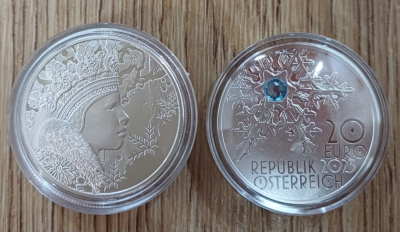 20 Euro Silber Österreich 2023 PP - Schneeflocke