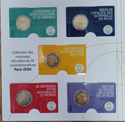 20 x 2 Euro FRANKREICH Olympia 2021 - 2024 inkl. Album
