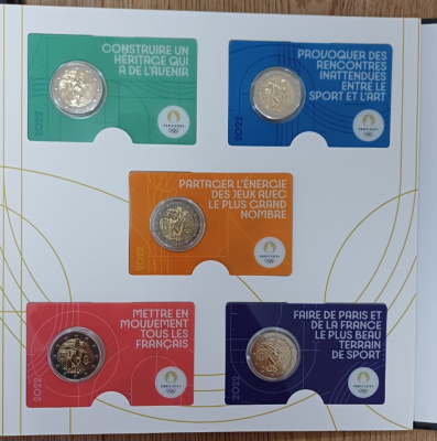 20 x 2 Euro FRANKREICH Olympia 2021 - 2024 inkl. Album
