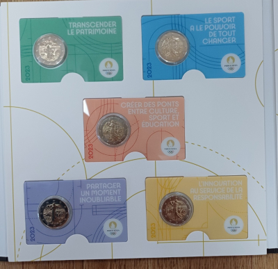 20 x 2 Euro FRANKREICH Olympia 2021 - 2024 inkl. Album