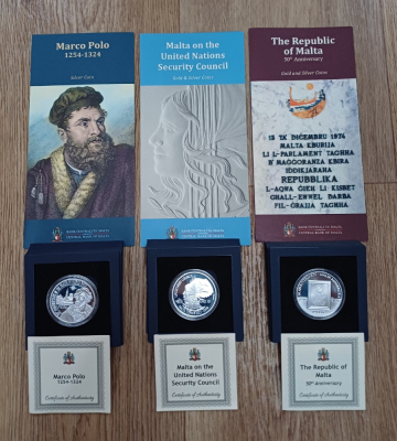 3 x 10Euro Silber Malta 2024 PP im Etui