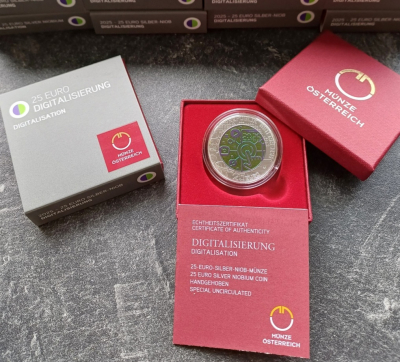 SET Digitalisierung - 25 Euro Niob + Crypto Stamp