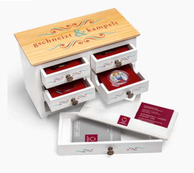Sammelkassette für 4 x 10 Euro PP Silber aus Österreich - Gschneizt & Kampelt