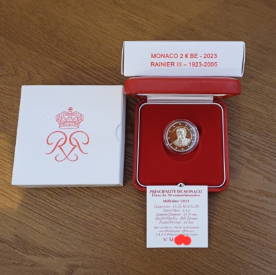 2 Euro MONACO - 2023 PP im Etui - red Box für Monegassen