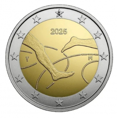 2 Euro FINNLAND - 2025 - Leichtathletikspiel in Coincard Fi/Sw