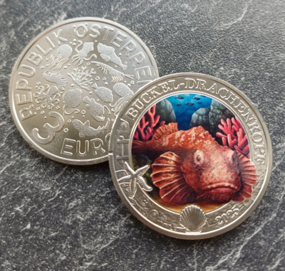 3Euro Österreich 2025 Buckel-Drachenkopf