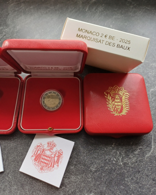 2 x 2 Euro MONACO - 2025 PP im Etui - Cardales + Baux