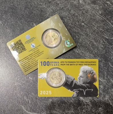 2 Euro GRIECHENLAND - 2025 Mikis Theodorakis - Coincard