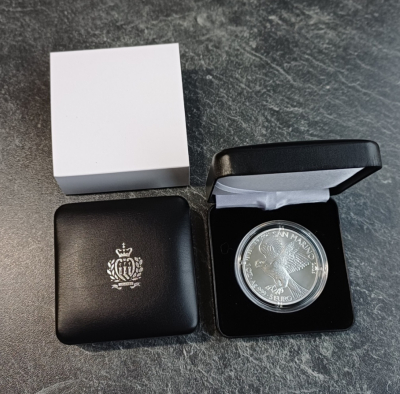 1 Unze Silber San Marino 2026 im Etui - Falke