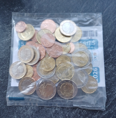5 x KMS 1Cent-2Euro +2Euro Guillaume - LUXEMBURG 2026 im Beutel